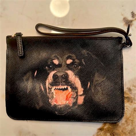 GIVENCHY Textured Coated Canvas Rottweiler Print Small